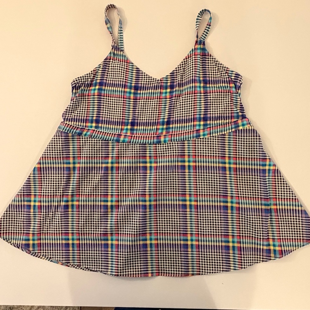 Torrid Multicolor Plaid Babydoll Top